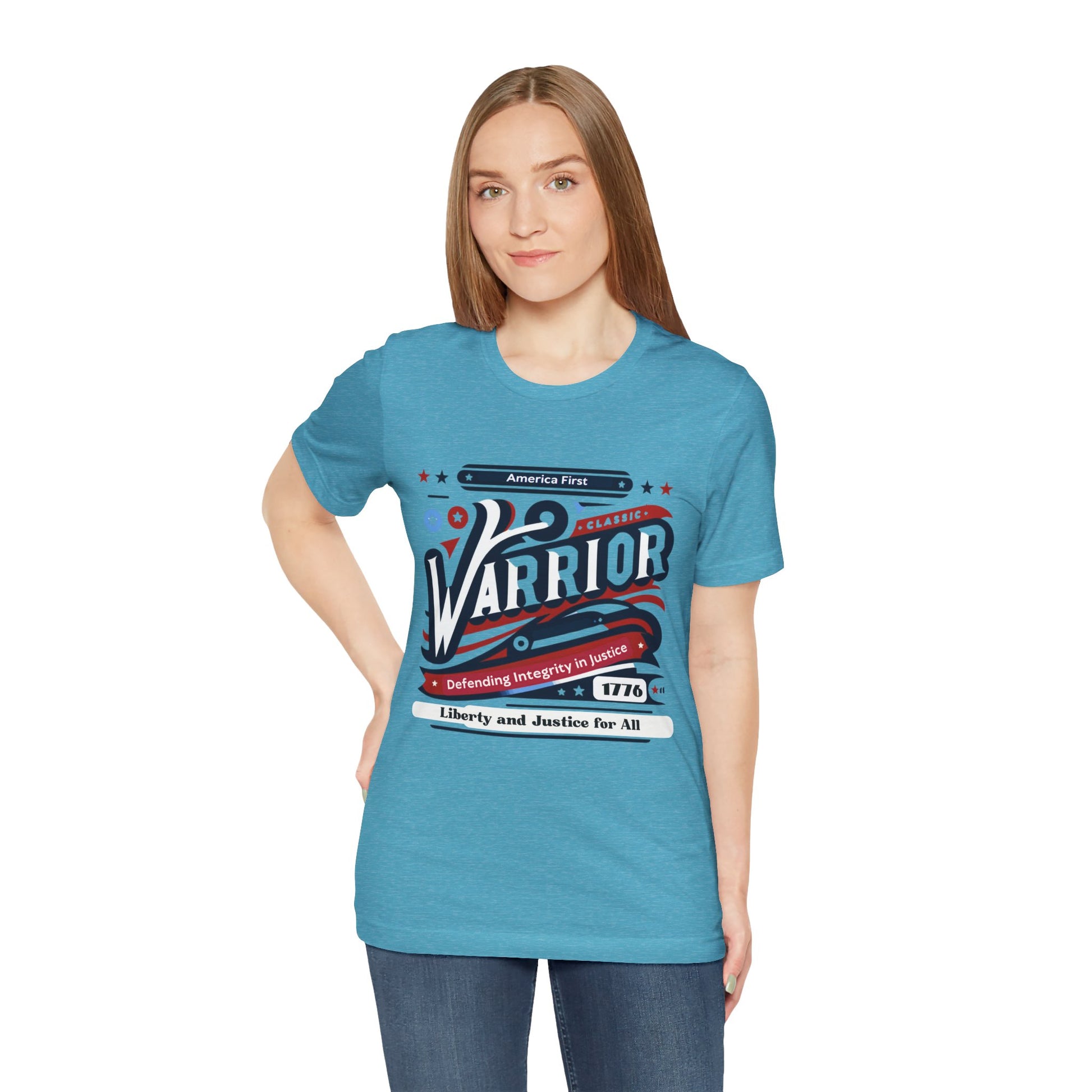 America first Warrior t shirt Defending Integrity in Justice. Liberty and Justice for all t shirt