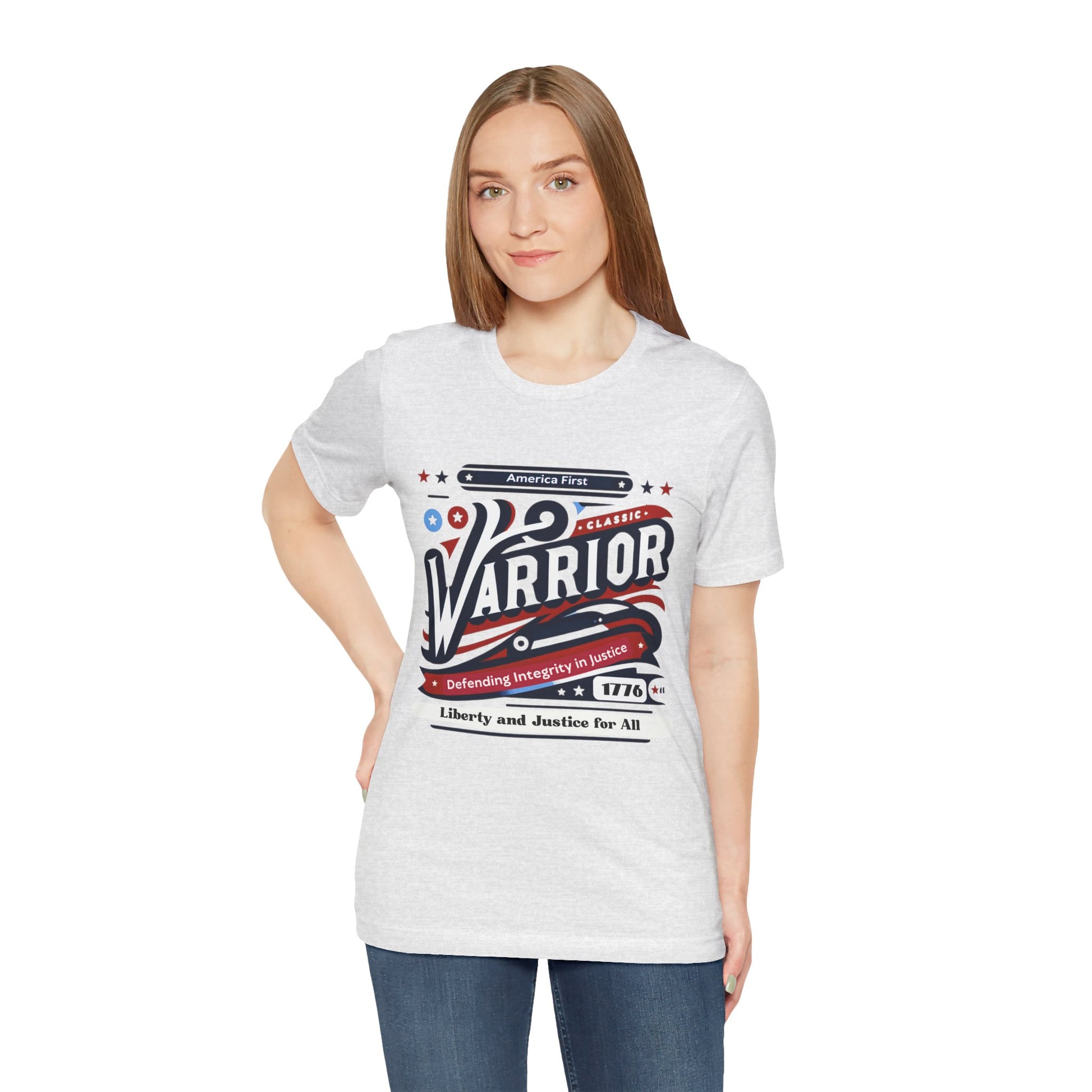 America first Warrior t shirt Defending Integrity in Justice. Liberty and Justice for all t shirt