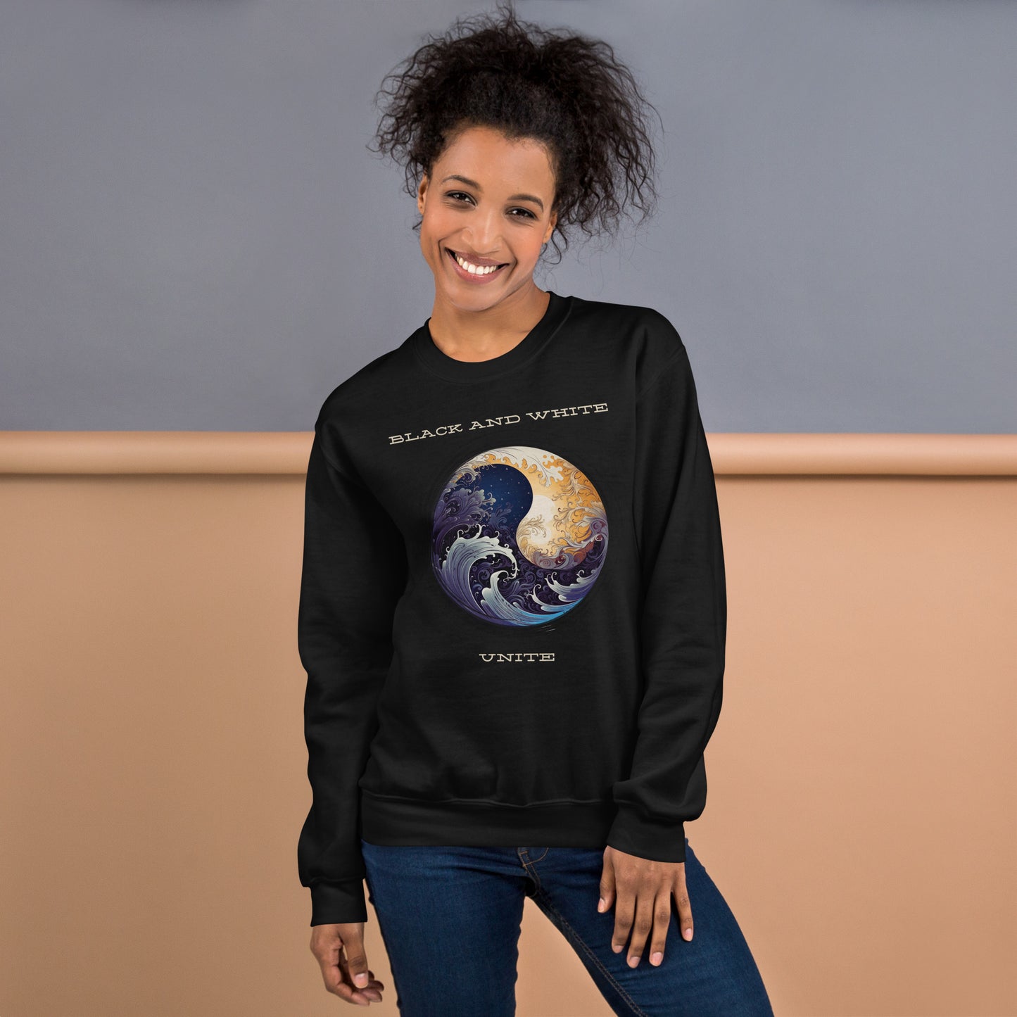 Black and White Unite Unisex Sweatshirt