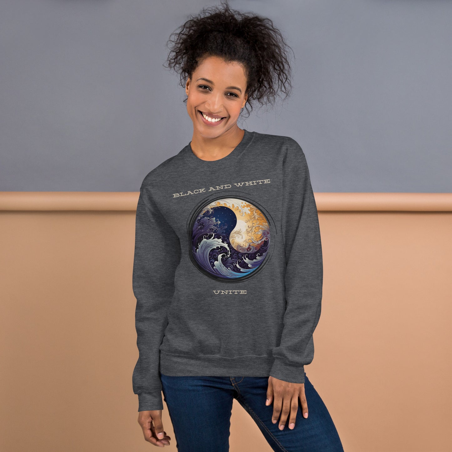 Black and White Unite Unisex Sweatshirt