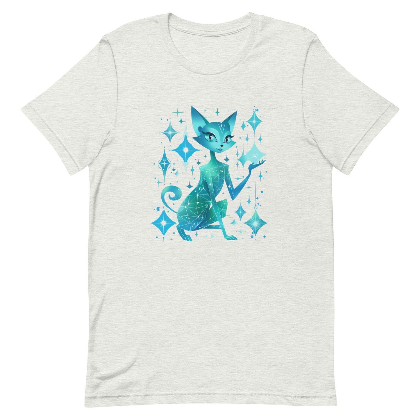 Cat tshirt, blue cat tee shirt, galactic cat tshirt, fun feline, galaxy cat, gift for her, gift for mom, Unisex t-shirt