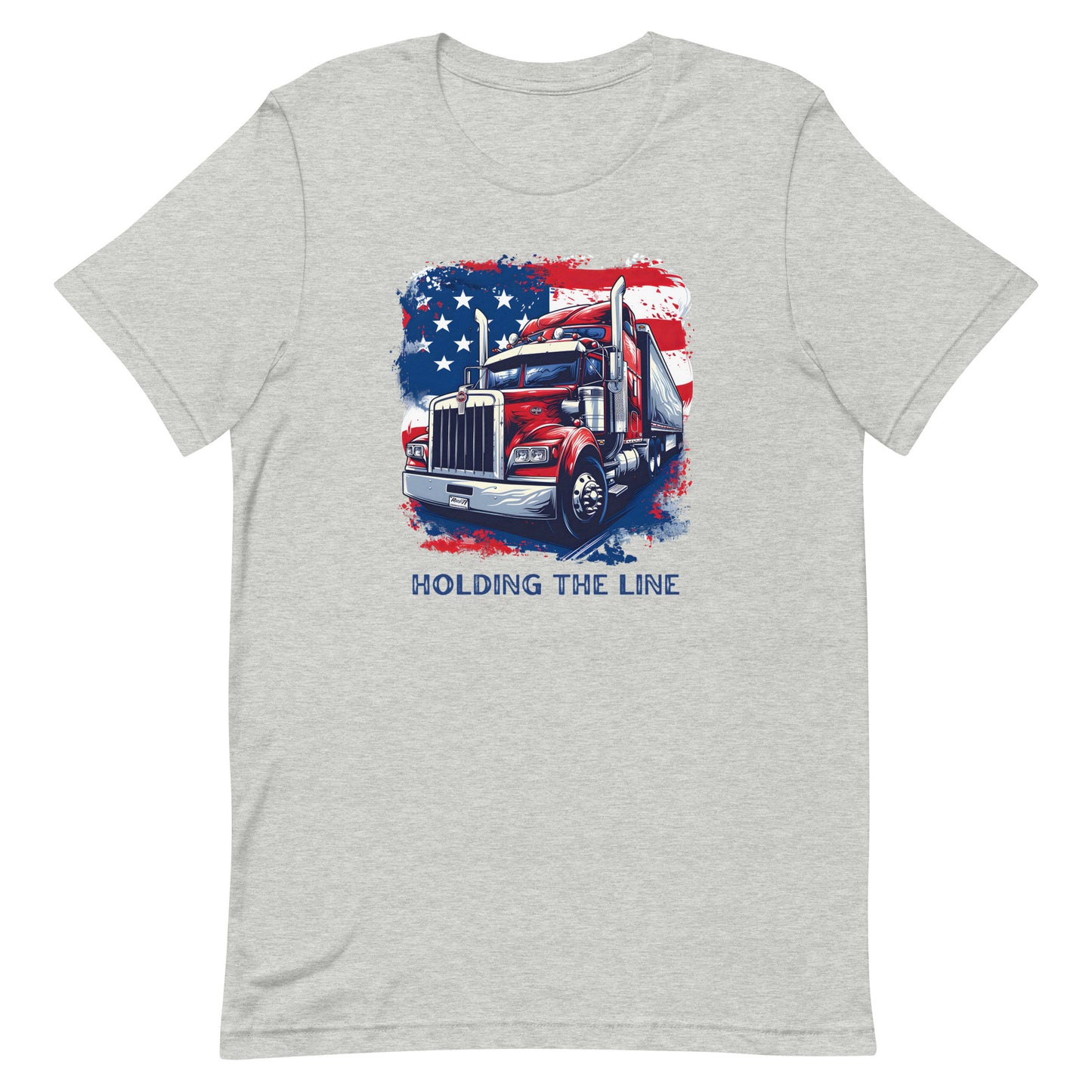 Because Truckers are awesome! Blue font on a athletic heather tshirt