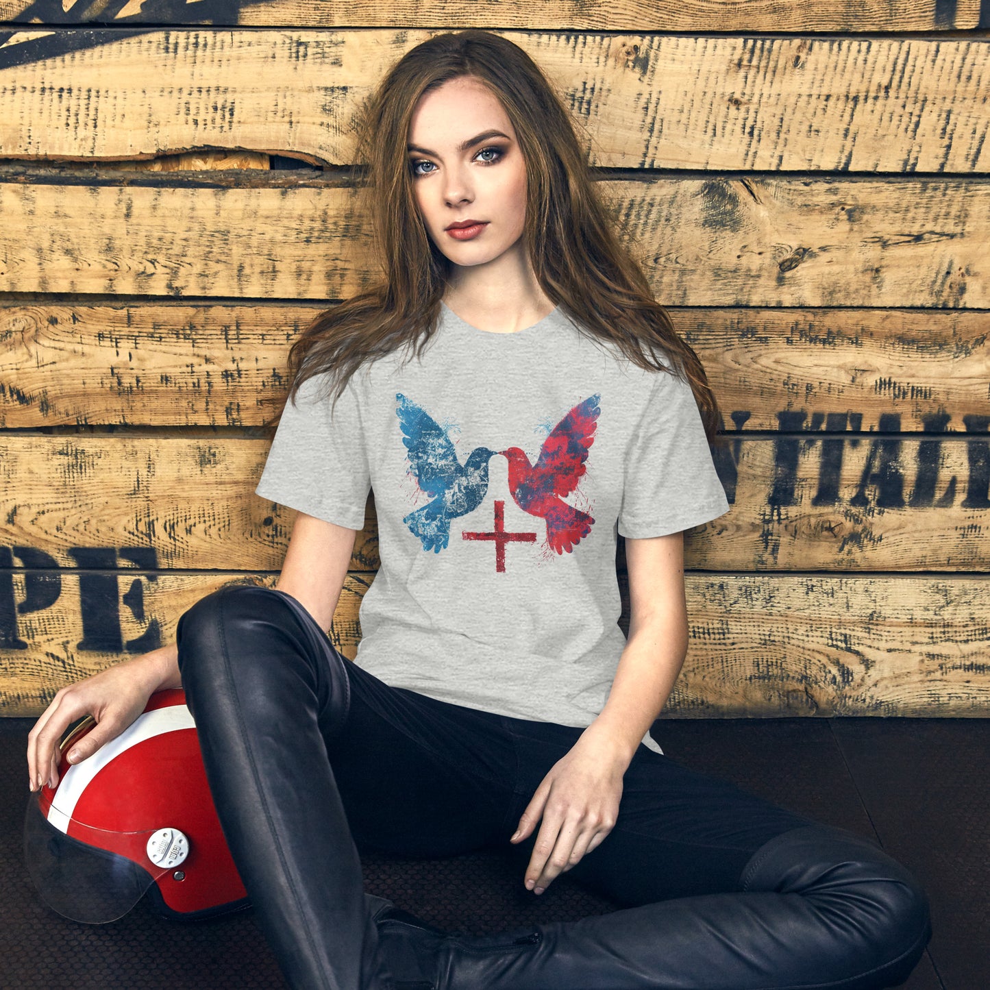 2 Doves Unisex t-shirt, peace in unity, peace in love, bella canva tshirt doves, doves for peace, red white and blue tshirt, fourth of July tshirt