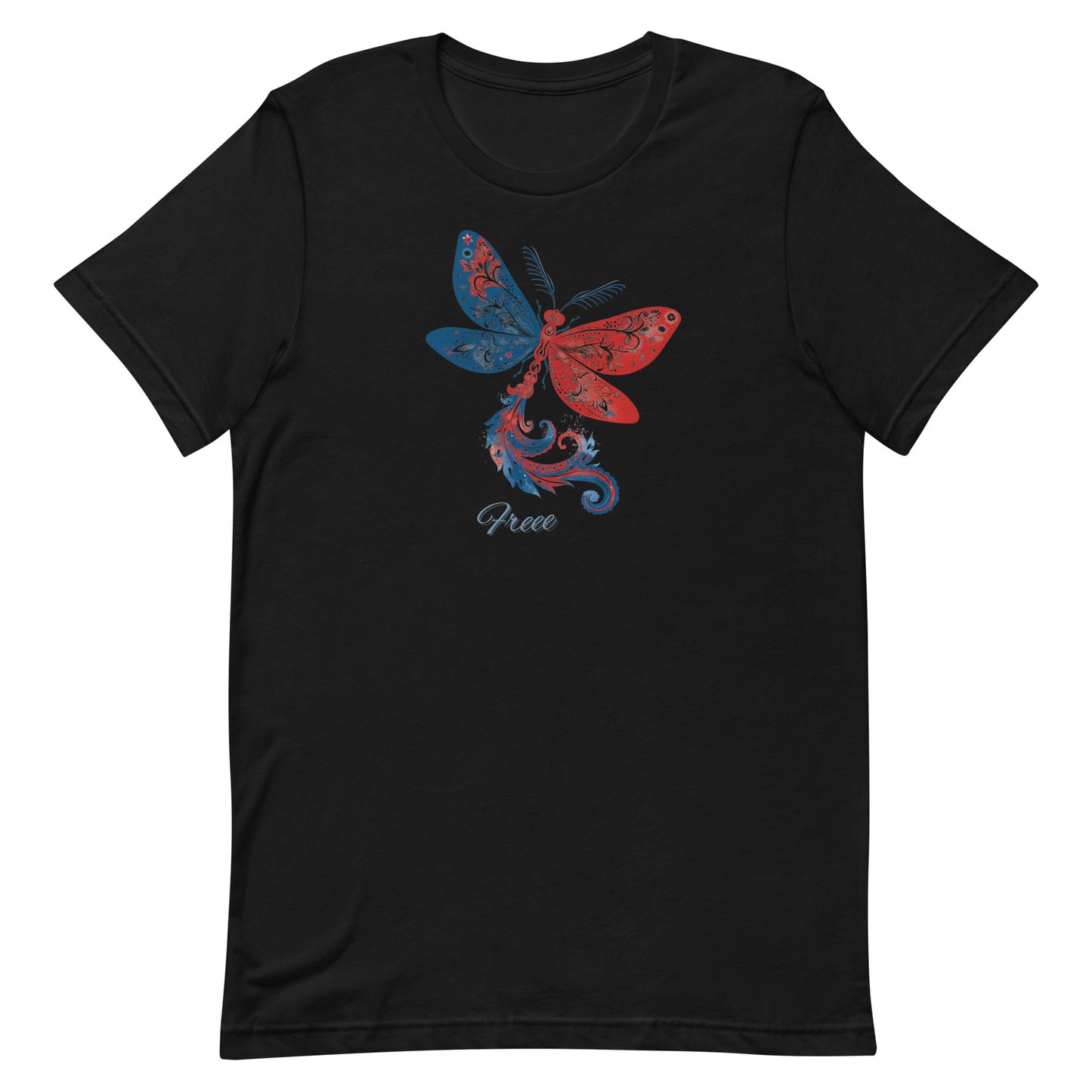 Red white and blue dragonfly free, stunning design