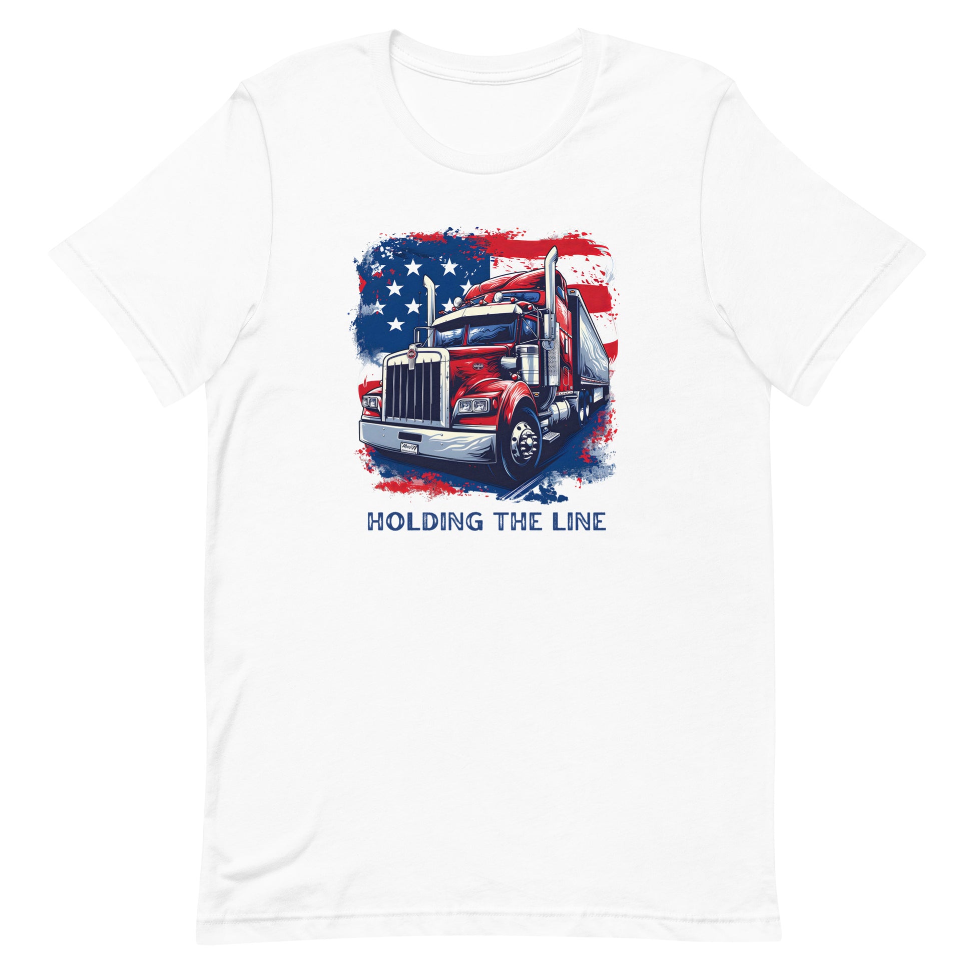 Because Truckers are awesome! Blue font on a white tshirt