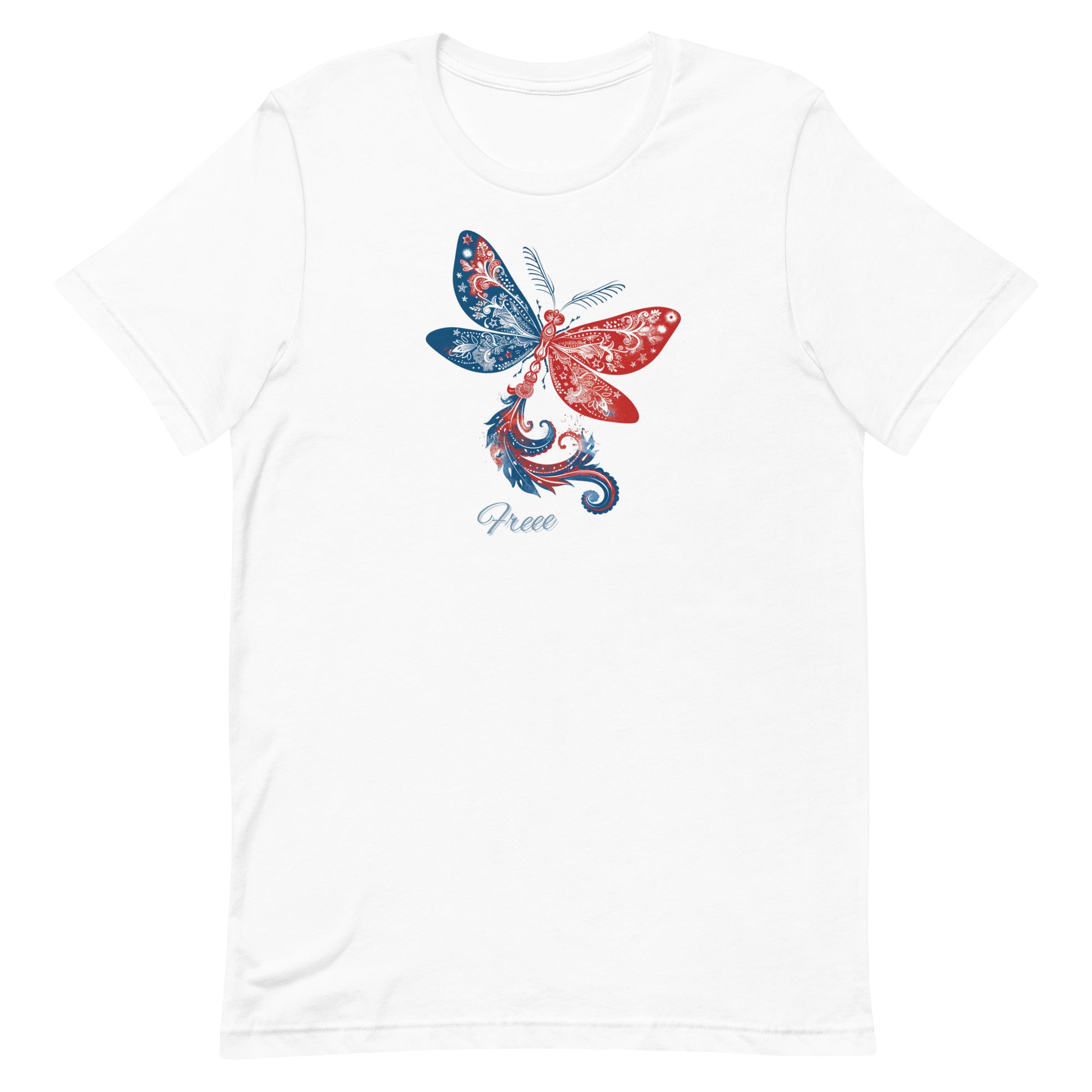 Red white and blue dragonfly free, stunning design